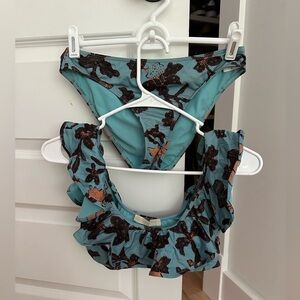 Ulla Johnson 2 piece off shoulder ruffle bikini